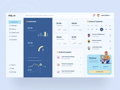 LMS Admin Panel Dashboard career development development edu tech education elearning elearning platform landing page learning platform lms money management ofspace online coaching online courses skill training skills student study virtual class website