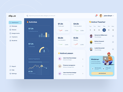 LMS Admin Panel Dashboard career development development edu tech education elearning elearning platform landing page learning platform lms money management ofspace online coaching online courses skill training skills student study virtual class website