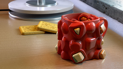 A cup 3d cinema 4d cookie cup