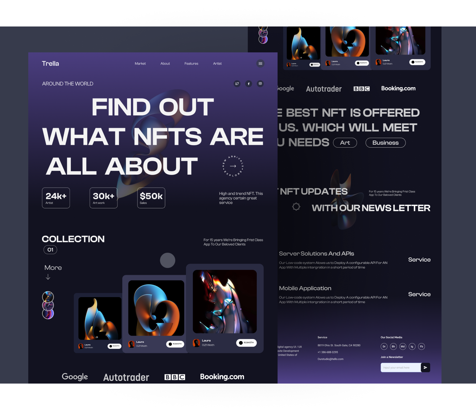 NFTs landing page artist artwork blockchain btc crypto cryptoart cryptocurrency digitalart ethereum figma interaction design landing page design nft nfts product trending colorful ui ux web website