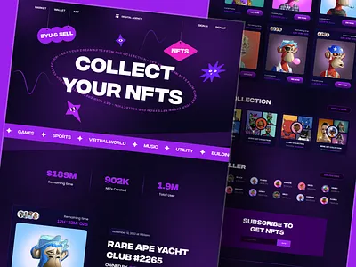 NFT Marketplace Landing Page crypto crypto art defi digital art home page landing landing page meta world nft market nft marketplace nft ui nft website ui ux web web design website