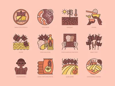 Global Food Crisis Icons agriculture famine farming food food inflation food material global food crises global food crisis grains hunger icon icon design icons illustration inflation nutrients sustainable food