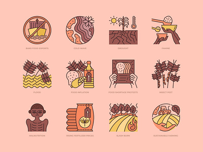 Global Food Crisis Icons agriculture famine farming food food inflation food material global food crises global food crisis grains hunger icon icon design icons illustration inflation nutrients sustainable food