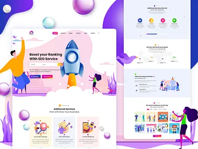 Emu - Marketing Agency Web Design 3d animation app branding business consulting design digital agency digital marketing illustration logo marketing modern motion graphics portfolio seo seo agency ui ux vector