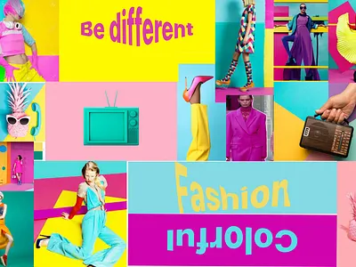 Colorful moodboard design illustration ui ux