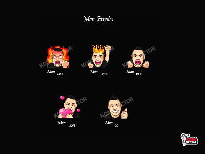 Man Twitch Emotes cartoon design emoji emote emotes illustration twitch twitchemote twitchemotes