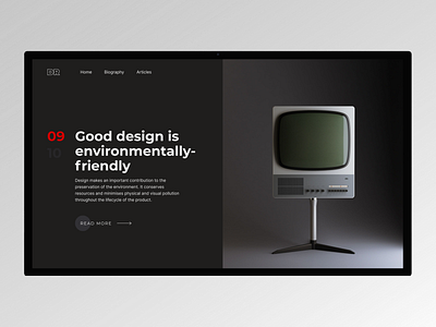 Dieter Rams - 10 Principles for Good Design 2d concept creative design desktop dieter dieterrams dribbble figma grey homepage interface logo typography ui ux