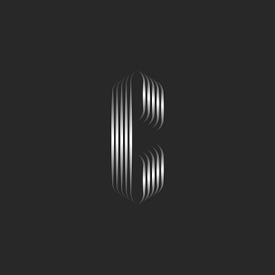 A letter C monogram design. branding c c letter c logo c monogram calligraphy design emblem gradient logo graphic design illustration letter monogram line art lineart logo logo design parallel lines thin lines typography vector