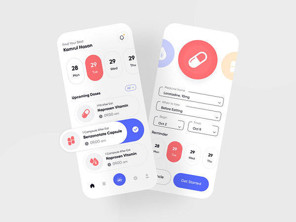 Healthcare Mobile App Design by Kamrul Hasan on Dribbble