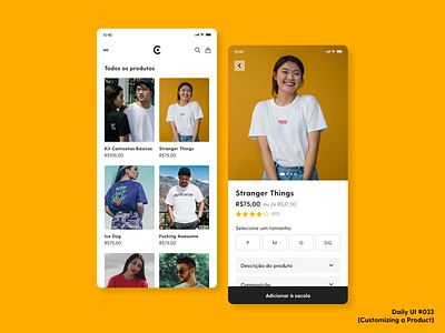 Daily UI #033 (Customizing a Product) app customizing a product daily ui design ui