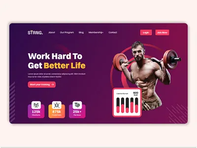 Fitness Landing Page - Hero Section design fitness fitness ui gym gym landing page hero section landing page popular tranding ui ux web design