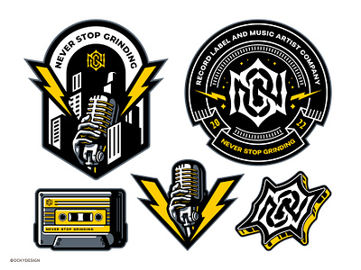 Record Label Design Pack apparel logo badge badge design badge logo branding branding apparel branding label design emblem design esportlogo esports gaminglogo icon logo illustration mascot mascot logo microphone logo podcast logo record label ui