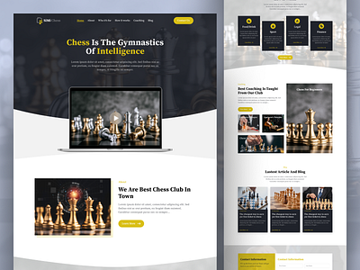 Chess Club Landing Page Design chess chess board chess club chess club website design chess web clean design creative design figma figures games games design home page landing page design minimal product design sport branding sports uiux web app website design