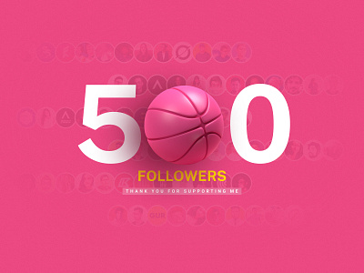 500 Followers 500 followers design dribbble minimal thank you ui ux