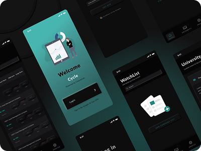 Cycle App UI Redesign app app design dark dark theme investment neumorphism ui uiux ux