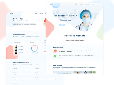 MedCare: A Medical Website covid glassmorphishm medical ui uiux ux website design