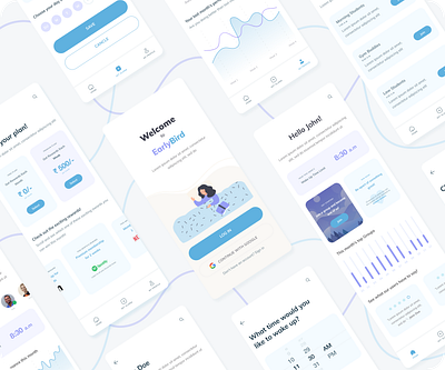 Early Bird: An Alarm Clock Mobile App alarm app app design habbit loop octalysis productive ui ui ux ux