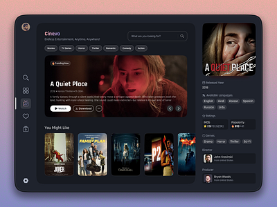 OTT Platform UI UX Design app design desktop figma inspiration minimal movies ott series ui ux web website