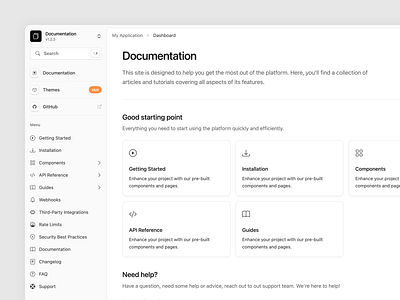 Webpixels : Modern Docs Homepage bootstrap docs documentation get started help center homepage layout template user experience