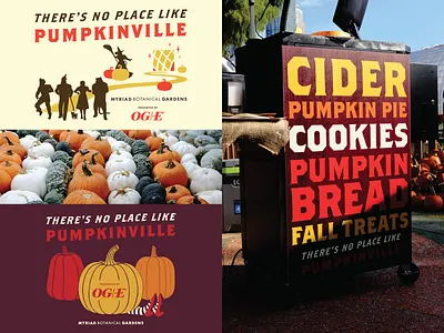 There's No Place Like Pumpkinville autumn botanical gardens branding fall logo myriad botanical gardens okc oklahoma oklahoma city pumpkin pumpkin patch wicked witch wizard of oz yellow brick road