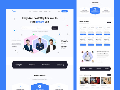 Job Finder Website Design clean employee homepage job job finder job finder website landing page minimal trendy ui ui design ux web web design website