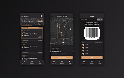 Driver's Mobile App - Logistics Industry android app business cargo dark mode delivery design figma logistics logistics app mobile mobile app tracking app uber ui uidesign userexperience userinterface ux uxdesign