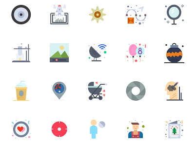 Color icon set banners icon illustration logo sets