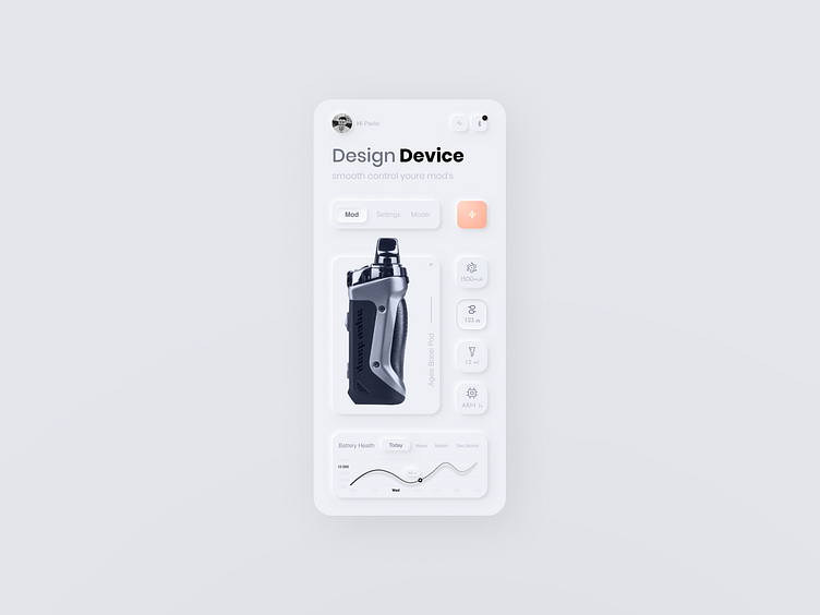 Vape control app by Paweł Kowalski 👾 on Dribbble