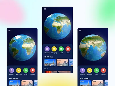 3D Earth 3d animation app graphic design illustration ui