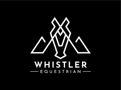 Equestrian Logo brand branding design digital equestrian geometric horse horses illustration logo mark mountains vector whistler