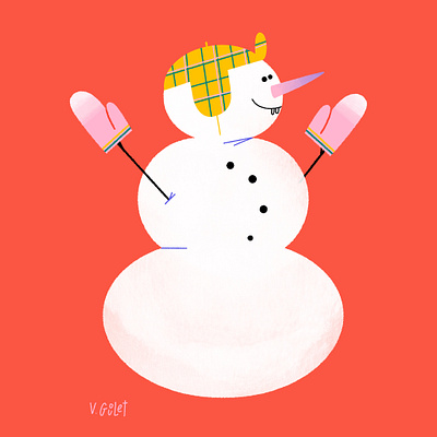 Christmas Card Illustration greeting card snowman