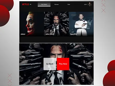 Netflix VR 3d animation app graphic design illustration landing page netflix ui vector vr