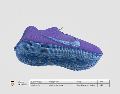 Nike Shoes PurpleSky 3d 3dart art c4d keyshot nike render shoes sky