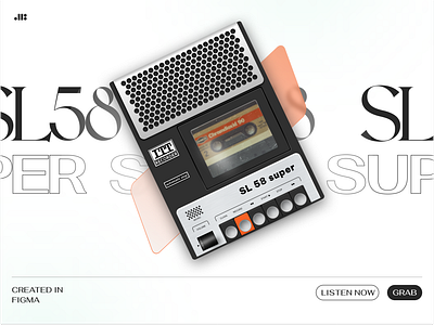 ITT SL58 Super made in Figma 2024 2025 amazing best classic figma illustration itt new player radio realistic recorder recreate sample sketchmorphism skeumorphism trend