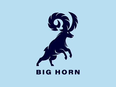 Big Horn Logo aggression animal art black concept danger dangerous head horn illustration logo mascot powerful serious strength strong template ui ux vector wildlife zoo