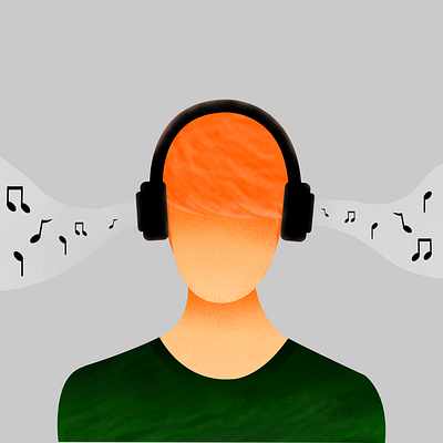 A man listening to music a man affinity designer design design graphic dribbblers earphone flat flat design flatillustration graphic design illustration listening logo music ui vector