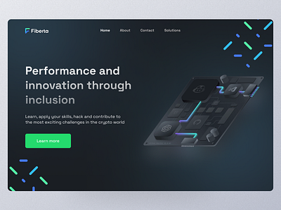 Fiberta - Concept Hero Section blockchain branding concept design figma figmadesign flat illustration logo ui