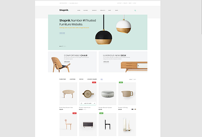 Shopnik Furniture Website Design 3d animation app branding design graphic design illustration logo motion graphics typography ui ux vector
