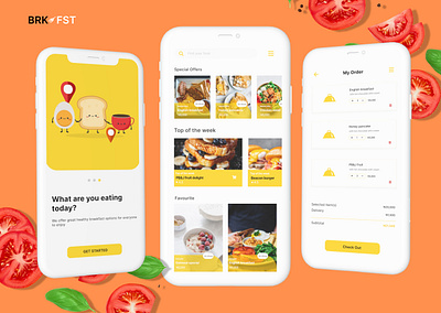 Breakfast app mobile app branding design graphic design illustration logo ui ux vector