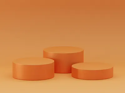 3D Orange Podium 3d design graphic design mockup pedestel podium ui ux