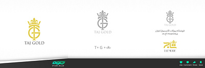 لوگوی تاج گلد (تاج مد) branding gold graphic design logo taj تاج لوگو