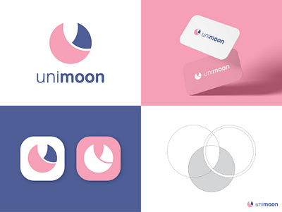 Unimoon Logo | Branding app icon app logo brandidentity branding creative logo graphic design grid logo letter u logo logo logo design logo designer logo mark logodesign logos minimal logo minimalist logo modern logo moon moon logo symbol