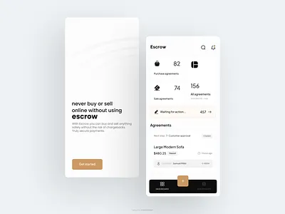 Escrow App app app design application clean design dribbble finance app fintech google snake game interface ios light minimal mobile app mobile ui payment payment app ui uiux ux