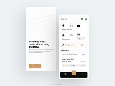 Escrow App app app design application clean design dribbble finance app fintech google snake game interface ios light minimal mobile app mobile ui payment payment app ui uiux ux