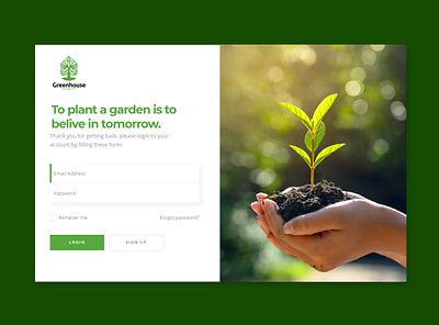 Plant tree web login page landing page login page ui ui design web pages