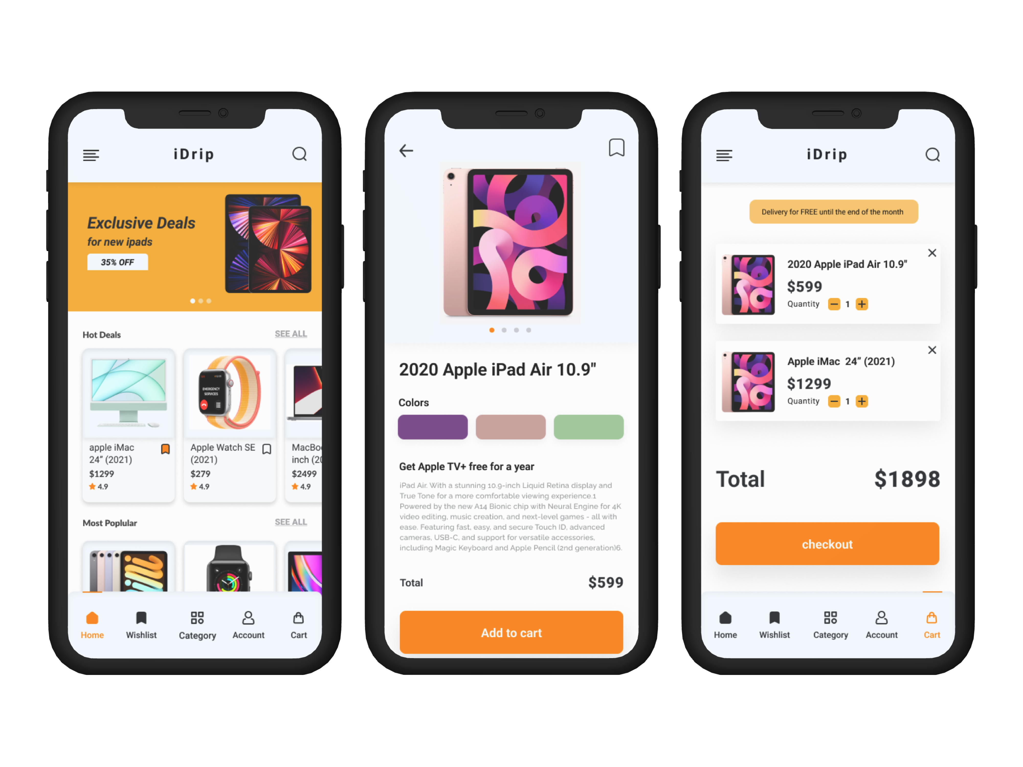 iDRIP E-Commerce Mobile App Design prototype ux