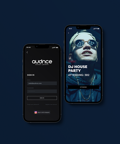 Audnce App design figma mobile ui