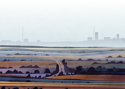 Kherson cartoon city graphic design illustration kherson landscape nature retro road sky style texture town ukraine vector view vintage war