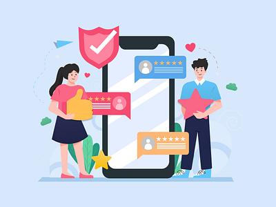 Insurance Illustration - Awesome Reviews 2d art 2d illustration app art branding design figma graphic design illustration illustration design insurance illustration logo ui ui illustration ux vector vector illustration