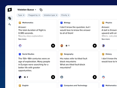 Brainly Tools - Moderation from list backoffice brainly content delete e learning management moderation motion tool ui ux